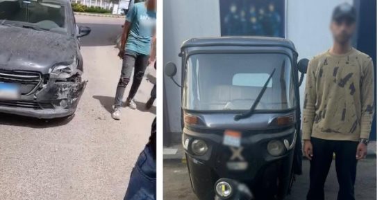 عكس الاتجاه.. الأمن يضبط صاحب "توك توك" حطم سيارة سيدة بمينا البصل