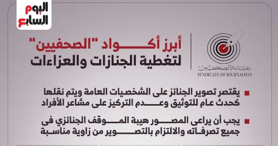 تعرف على أكواد الصحفيين لتغطية الجنازات والعزاءات.. إنفوجراف