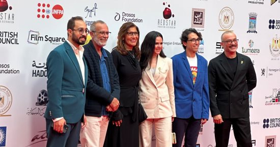محمد مشيش وكامل الباشا وركين سعد على ريد كاربت ختام الإسكندرية للفيلم القصير