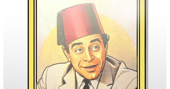 ذكرى ميلاد توفيق الدقن في كاريكاتير اليوم السابع