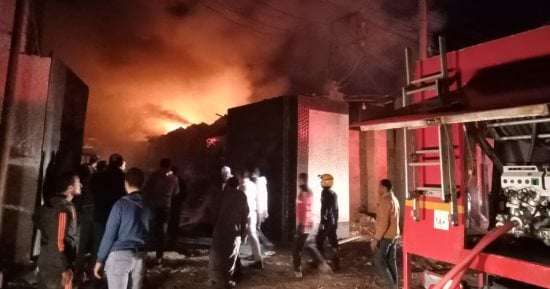 حريق هائل يلتهم مصنع قطن على مساحة ألف متر بالمحلة