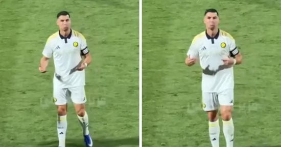كريستيانو رونالدو يستفز جماهير الشباب بالرقص بعد هتاف "ميسي"
