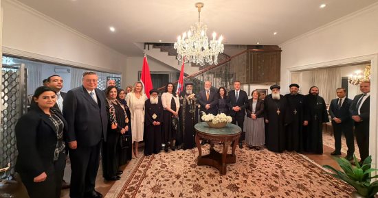 حفل عشاء على شرف البابا تواضروس بالسفارة المصرية بكرواتيا
