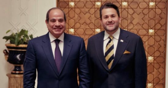 مبعوث أمريكا للسياحة: شرف لي لقاء الرئيس السيسي ونقل تحيات ترامب الحارة له