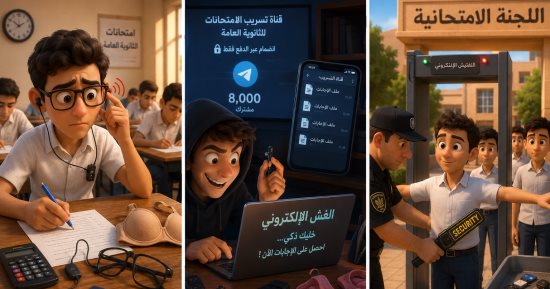 "اليوم السابع" يخترق عصابات "الغش التقني" لامتحانات الثانوية.. أجهزة اتصال شبكي وسماعات خفية ومجموعات للتسريب.. وسائل غش متطورة تهدد سلامة انعقاد امتحانات الثانوية.. نظارات ذكية وأجهزة مخبأة داخل حمالات الصدر
