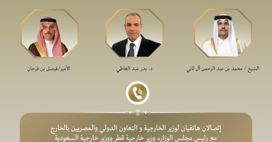 وزير الخارجية يبحث هاتفياً مع نظيريه السعودي والقطري التطورات الإقليمية