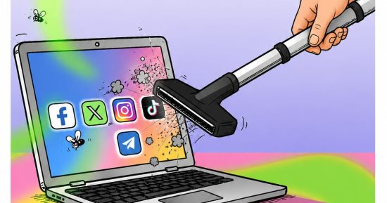 تنظيف السوشيال ميديا.. كاريكاتير اليوم السابع يرصد حجب حسابات 12 شخصا
