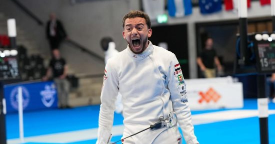 محمد السيد يفوز بذهبية كأس العالم فى لعبة سيف المبارزة بسويسرا