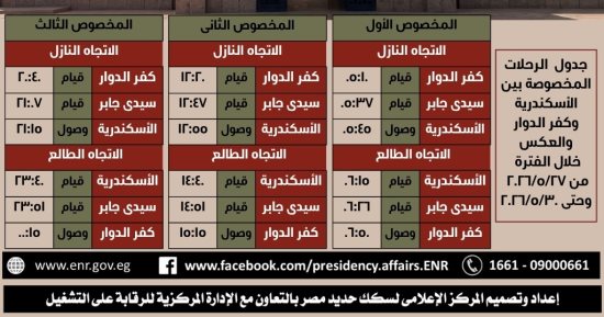 ​السكة الحديد تشغل قطارا إضافيا لأسوان الليلة وتدفع بعربات مكيفة لدعم رحلات العيد