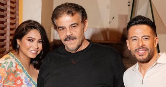 شيرين عبد الوهاب فى أول ظهور لها بصحبة مدير أعمالها ومحمد حماقى