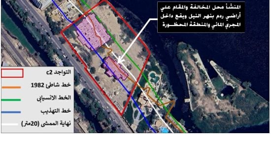 وزارة الرى: قصر أكمل قرطام مبنى على أرض الدولة وردم المجرى المائى لنهر النيل