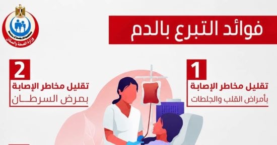 وزارة الصحة توضح الفوائد الصحية للتبرع بالدم