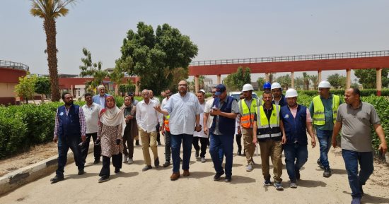 رئيس مياه سوهاج يتفقد أعمال إحلال وتجديد محطة معالجة صرف الكولة