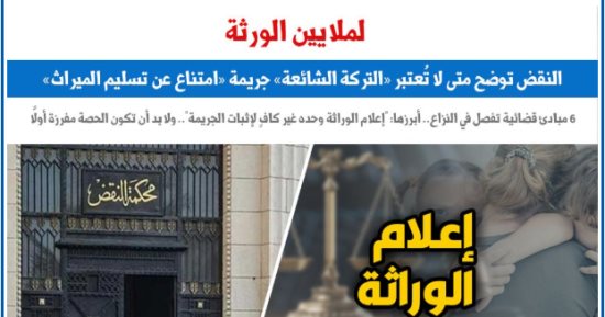 النقض توضح متى لا تعتبر التركة الشائعة جريمة امتناع عن تسليم ميراث.. برلمانى