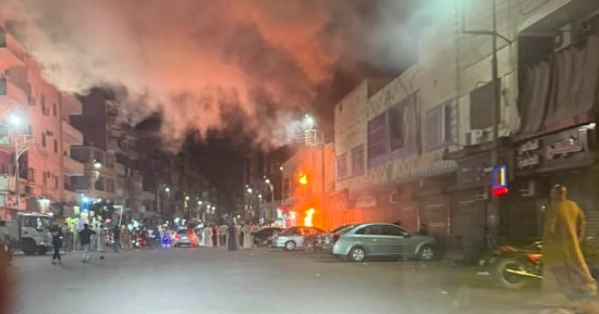 نشوب حريق في مطعم بنجع حمادي بقنا
