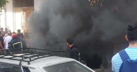 احتراق 10 سيارات فى حريق جراج سيارات بالبيطاش الإسكندرية 