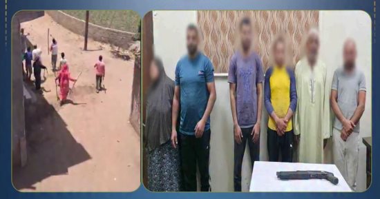 ضبط المتهمين بالتشاجر بأسلحة بسبب طريق فاصل بالبحيرة ..فيديو