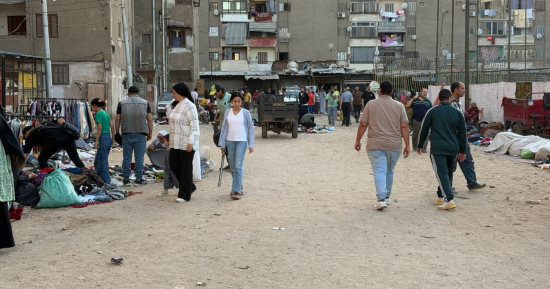 حملة مكبرة لنقل سوق الحمام وباعة الخردة والباعة الجائلين بحي غرب المنصورة