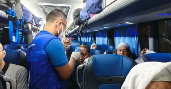 الحجر الصحي  بجنوب سيناء يتابع عودة الحجاج المصريين عبر ميناء نويبع