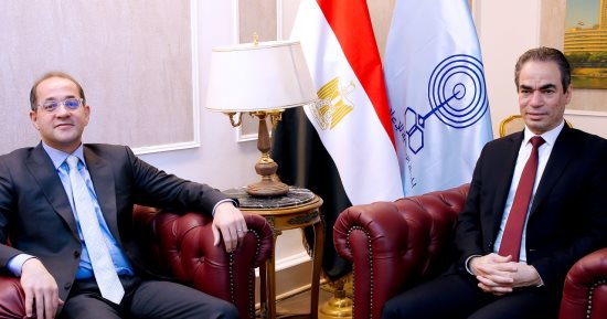المسلمانى يستقبل وزير المالية أحمد كجوك قبيل بدء صالون ماسبيرو الثقافى
