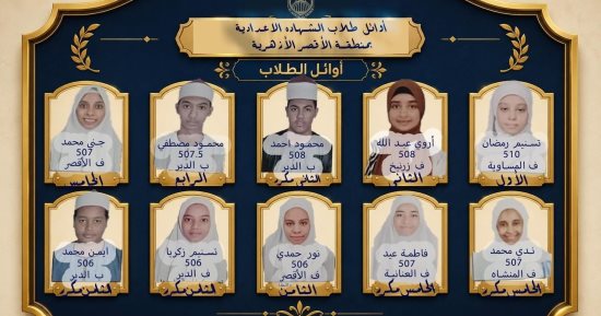 بالأسماء.. أوائل الشهادة الإعدادية الأزهرية فى الأقصر