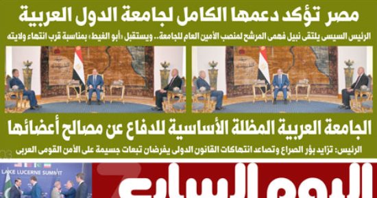اليوم السابع: مصر تؤكد دعمها الكامل لجامعة الدول العربية