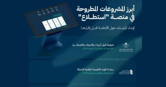 طرح 25 مشروعا عبر منصة "استطلاع" لأخذ مرئيات العموم فى السعودية