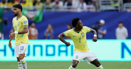 البرازيل تتقدم علي اسكتلندا بهدفي فينيسيوس في الشوط الأول