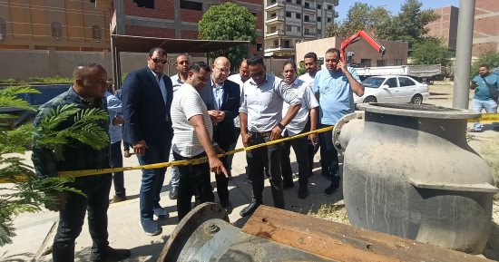 نائب محافظ الجيزة يتفقد أعمال رفع كفاءة محطة الصرف ببشتيل