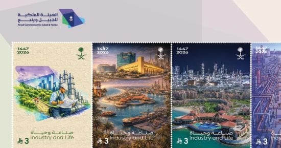 مؤسسة البريد السعودى "سبل" تصدر طابعا تذكاريا يوثق جهود الهيئة الملكية للجبيل وينبع
