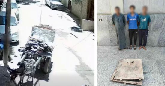 وزارة الداخلية تضبط المتهمين بسرقة غطاء صرف صحي بأسيوط