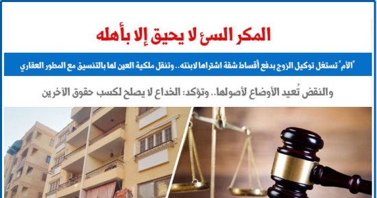 النقض تتصدى لاستغلال الزوجات لتوكيلات الأزواج: الخداع لا يصلح لكسب حقوق الآخرين