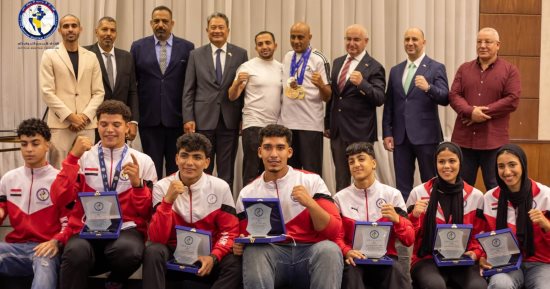تكريم أبطال منتخب مصر للشباب للمواي تاي في بطولة العالم بحضور 3 سفراء