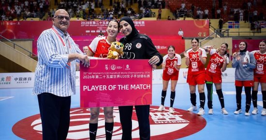 جهاد وائل أفضل لاعبة فى مباراة مصر وأيسلندا فى كأس الرئيس ببطولة العالم لليد