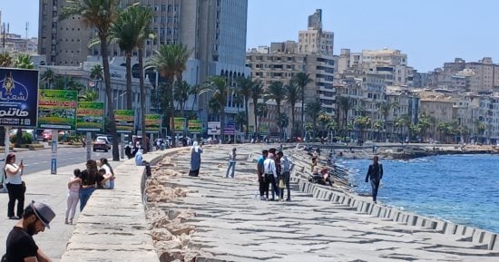 طقس مائل للحرارة وارتفاع نسبة الرطوبة بالإسكندرية.. مباشر