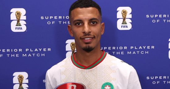 أوناحى يحصد جائزة أفضل لاعب فى مباراة المغرب وكندا بكأس العالم 2026