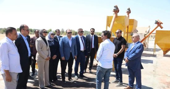 محافظ الوادي الجديد ورئيس هيئة تنمية الصعيد يتفقدان مصنع المخلفات الزراعية