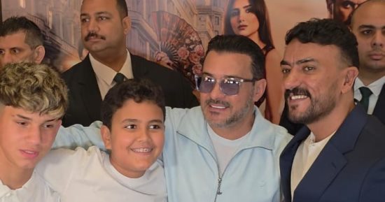 محمد رجب يدعم العوضى وسامى يدعم زوجته مى فى العرض الخاص لـ شمشون ودليلة