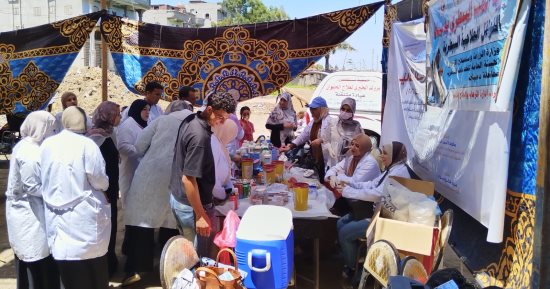 إقبال ملحوظ على القافلة البيطرية المجانية بكفر المياسرة في الزرقا بدمياط
