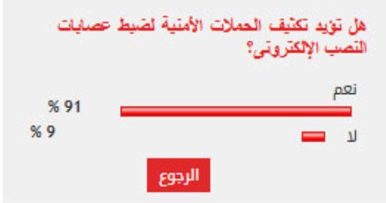 %91 من القراء يؤيدون تكثيف الحملات الأمنية لضبط عصابات النصب الإلكترونى