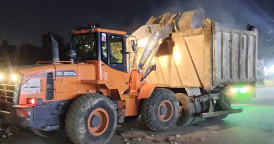 رفع 600 طن من مخلفات الرتش خلال حملة مكبرة بشارع كعبيش فى الهرم