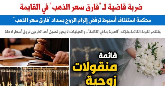 ضربة قاضية لمطالبات الزوجات بـ«فارق سعر الذهب» فى «القايمة».. برلمانى