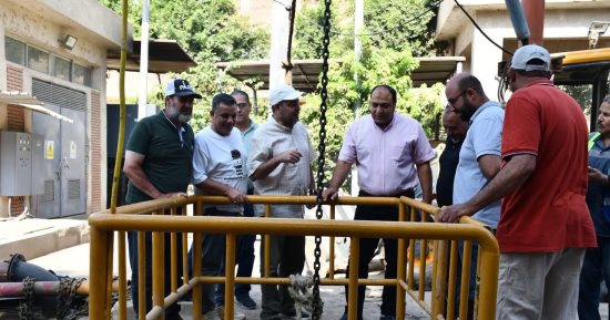 رئيس مياه الجيزة يتابع نتائج تشغيل خط طرد برك الخيام