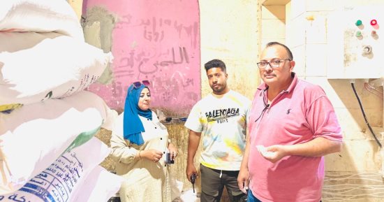 ضبط منتجات مجهولة المصدر خلال حملة بالمنيرة الغربية وتحرير محاضر للمخالفين