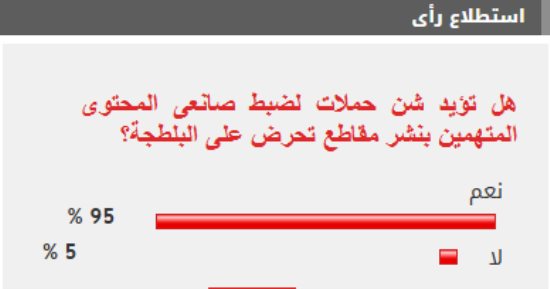 95% من القراء يؤيدون ضبط صانعى المحتوى المتهمين بنشر مقاطع تحرض على البلطجة