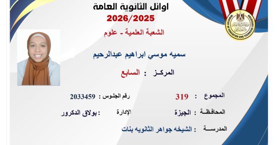أوائل الثانوية العامة يروو رحلة الوصول إلى القمة.. تنظيم الوقت ودعم الأسرة كلمة السر.. حسناء: ختم القرآن سر تفوقى والهندسة حلمى.. محمد: كنت أذاكر 10 ساعات يوميا وأطمح بطب قصر العينى.. وسمية: أهدى نجاحى لأسرتى