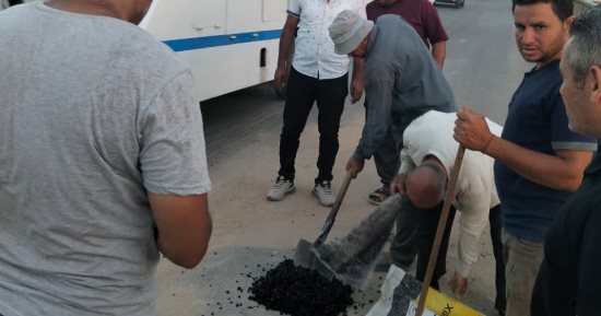 إصلاح فتحة أعلي كوبري بردين في الشرقية