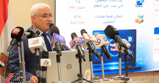 بدء المؤتمر الصحفى لهيئة التأمينات لاستعراض النظام الإلكترونى الجديد للمعاشات