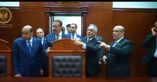 شاهد لقاء وزير العدل مع القضاة أثناء افتتاح محكمة بورفؤاد الجزئية