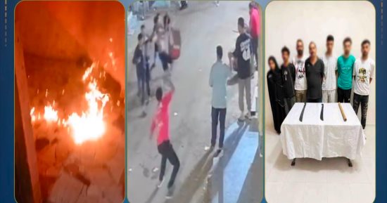 مشاجرة بالأسلحة واشعال نيران بمنزل بسبب معاكسة فتاة بالشرقية.. فيديو